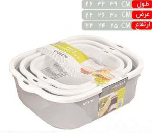 strainer plastic Large bowl with holes used for draining pasta or washing vegetable 3pcs