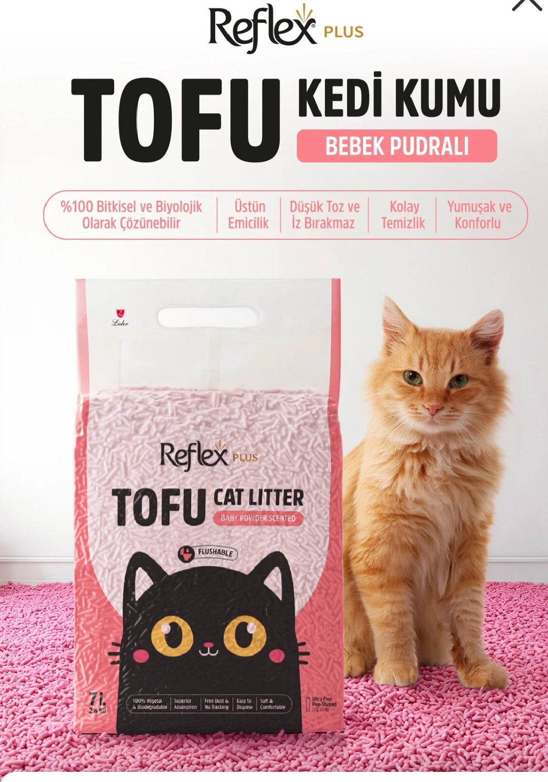 Reflex Tofu Scented Cat Litter, 7 liter