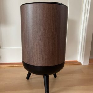 Small Plastic Trash Bin with Lid, Wood Pattern, Compact Wastebasket for Bathroom, Bedroom, Office Use - 1 Piece 15 liter 45*25cm