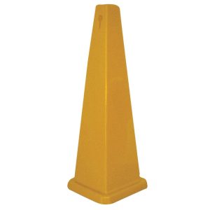 TRAFFIC CONE, POLYPROPYLENE, 26 IN X 10 9/10 IN X 10 9/10 IN NOMINAL SIGN SIZE, NOT , YELLOW