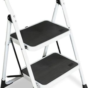 fix top ladder  Ladder, Ergonomic 400lb Folding Step Stool with Non-Slip Pedal, Padded Handle Stool for Kitchen, Home, Office,