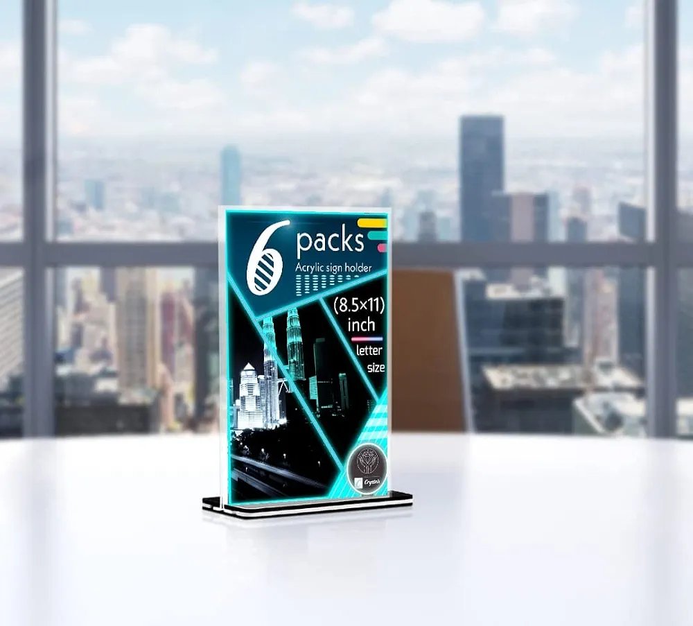 Acrylic Sign Holder, Desktop Display Stand, Banner Holder, Business Card Holder, A4 Menu Holder, Office Sign Holder and - Image 5
