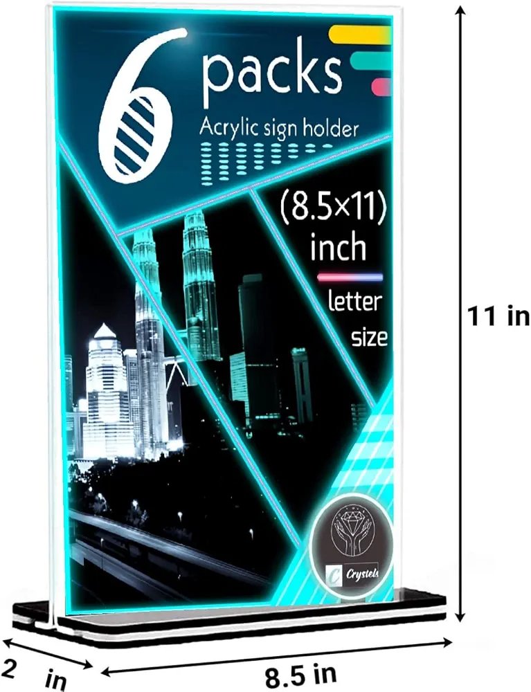 Acrylic Sign Holder, Desktop Display Stand, Banner Holder, Business Card Holder, A4 Menu Holder, Office Sign Holder and - Image 2