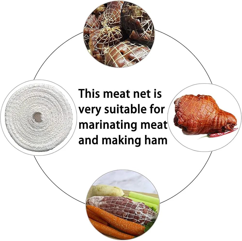 Rolls Meat Roll Net Roasting Net Meat Net Roll-Up Roasting Net Elastic Ham Net White Cooking Accessories for Hanging Cooking and Grilling Ham rosto 5m - Image 3