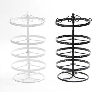 layer Iron Art Earring Rack Rotating Jewelry Display Stand 168 Holes Earring Stack Holder