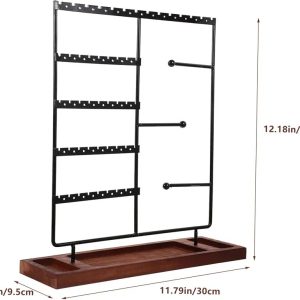 Multifunctional Jewelry Rack Jewelry Hanger Jewelry Organizers Jewelry Display Rack Watch Display Tower Jewelry Stands Necklace Earring Display Stand Accessory Rack Delicate Wooden