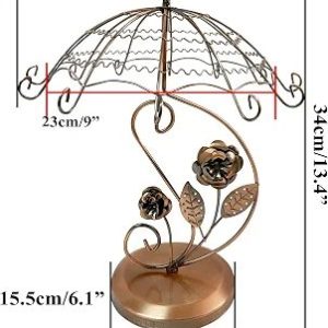 Rotating Metal Jewelry Tree, Rotating Necklace Hanging Stand, Rotating Bracelet Holder, Earring Hanging Stand, Umbrella Tower for Women and