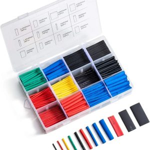Heat Shrink Tubing Kit Heat-Shrink Tubes Wire Wrap Butt Connectors Waterproof and Insulated Electrical Wire Terminals, Electrical Cable Wire Kit Set Long Lasting Insulation Protection