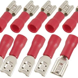 insulated 0.197 in Wide Female Sword Crimp Connectors 15 pcs