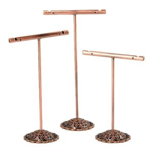 Pieces/Set Jewelry Display Stand T-shaped Necklace Pendant Holder Earring Organizer Home Dresser Shop Showcase Bronze
3pcs 9_11_13cm