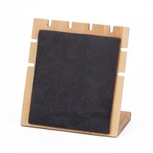 Jewelry Display Stand Elegant Wooden Necklace Organizer Rack for Home Use Solid Durable Eco-friendly Material (Black) 15cm