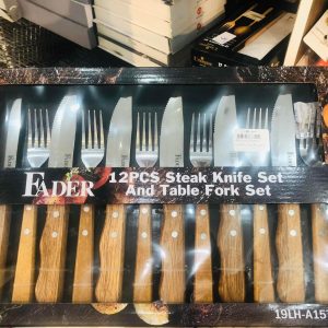 12-piece cutlery set, consisting of knives and forks for grilling, steak, pizza and other kitchen foods, made of stainless steel