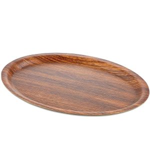 Round Plastic Wooden Design Tray serving