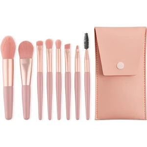 Makeup Brush Set, 8 Pcs Makeup Brushes Foundation Brush Eyeshadow Brushes Blusher Brush With Brush Bag, Artificial Fiber Makeup Brush, Real Techniques Makeup Brushes for Girls and