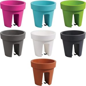 botle Balcony Box Flower pot Box Railing Box Balcony Box Railing Plant Pots Railing Planter 24.5 cm 5 L Lime Balcony Flower Box Oval