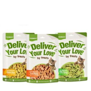 PetMetro Deliver Your Love Crunchy Cat Biscuits – Tasty Treats with Catnip