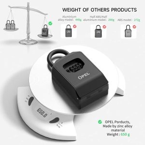 Opel Key Lock Box with Code for Hiden Keys,Wall Mounted or Hanging,Lock Box for House Keys,College Dorm,Realtor,Garage (Black with