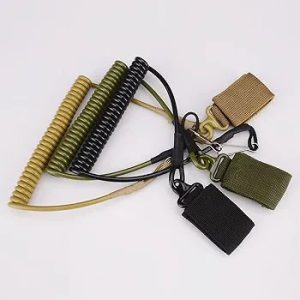 Portable Fishing Lanyards Rope Boating Camping Secure Carabiner Secure Spring Lock Tackle Tools Black