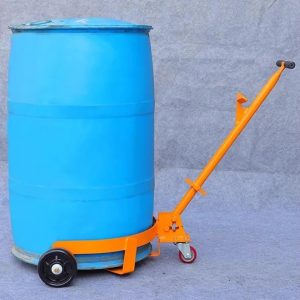 Heavy-Duty Hand Transport Cart Round Oil Drum Trolley & Fassheber for 500kg Capacity Ideal for Cylinders Flower Pots & Equipment Moving