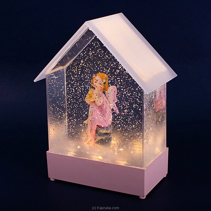 LED Light USB Music Box Ornament, Automatic Light Small House Crystal Music Box