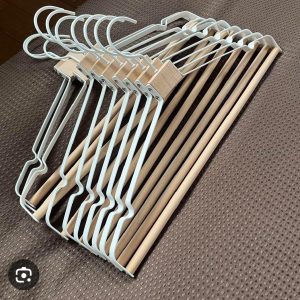 modern metal and wood clothes hanger 42cm 1pc