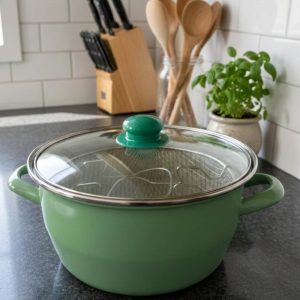 cast iron potatoes fries pot. with basket 24cm