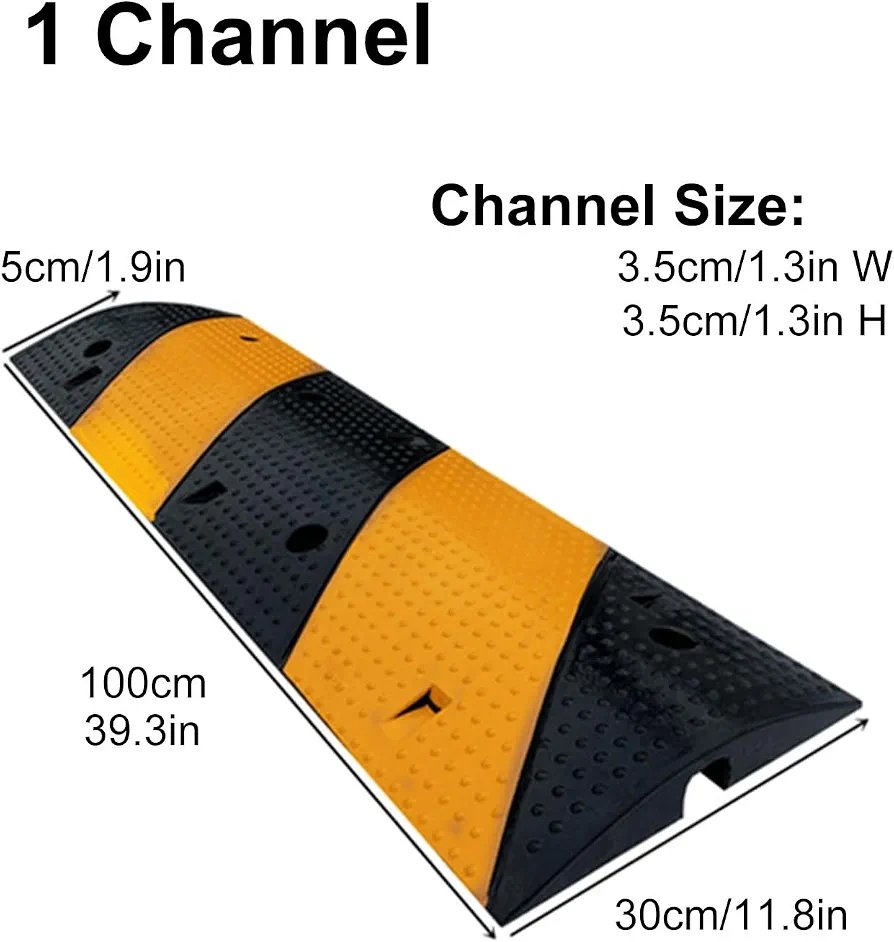 Rubber Cable Cover, Cable Guard Ramp, Rubber Cable, Rubber Cable for Traffic Speed Bumps 100*30cm - Image 3