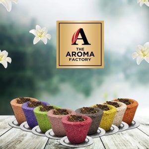 The Aroma Factory Cup Dub by Sambrani, a blend of 12cups  3 multi-colored fragrances (guggal ,loban,frank inscense
