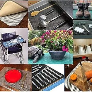 Shelf Liner Drawer Liner Non-Slip Mat Shelves Liners 100*45cm Grid Pattern PVC Non-Adhesive Grip Liner Anti-Slip Mat for Kitchen Cabinets Wire Shelving Pantry Dresser Refrigerator