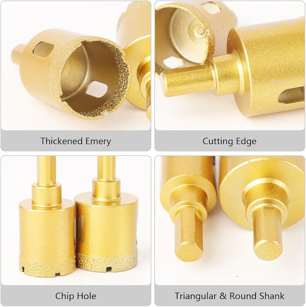 Diamond-Coated Hole Saw Kit for Tile Glass Marble
Multi-Size Cutting for Ceramic, Porcelain, Glass, and Marble, Drill-Compatible Bits with 1pc - Image 3