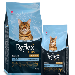 Reflex Plus Cat Food for Skin Allergies - Salmon Formula  Adult Dry Food for Healthy Skin, Glossy Coat, and Digestive Support