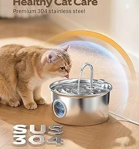 Stainless steel pet water fountain: 8 filters + 8 fountain sponges
87 oz/2.6 L Silent Cat Waterer Dispenser - ATMZ IQXR Kitten Drinking