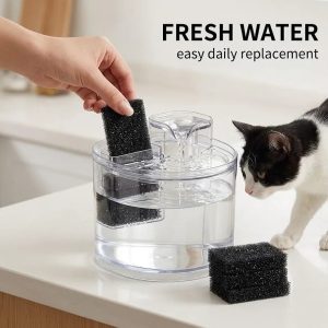 Cat Fountain Filter Sponge Foam Replacement for Water Dispenser, Pet Water Filter, Compatible with Most Water Pumps 2pcs