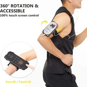 Running Armband Phone Holder, Rotation360°&Detachable, Lightweight Sports Cell Phone Arm Band Compatible with iPhone 11 Pro XS XR X 8 7 6 Plus Samsung Galaxy S10 S9 S8 Smartphone