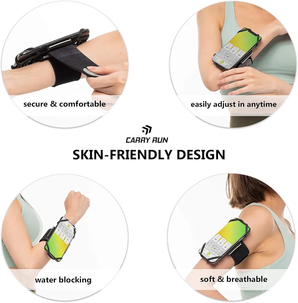 Running Armband Phone Holder, Rotation360°&Detachable, Lightweight Sports Cell Phone Arm Band Compatible with iPhone 11 Pro XS XR X 8 7 6 Plus Samsung Galaxy S10 S9 S8 Smartphone - Image 2