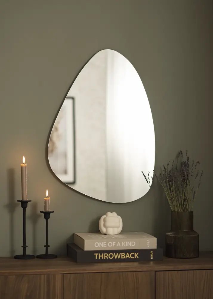 frameless Mirror egg shape with led light touch - Image 2