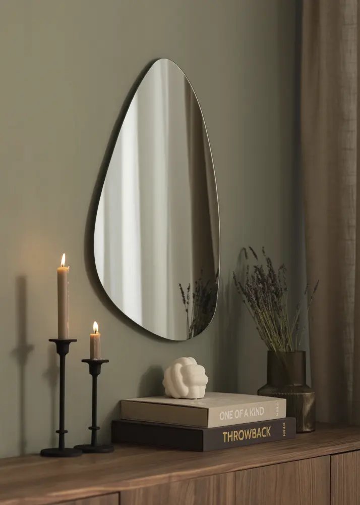 frameless Mirror egg shape with led light touch