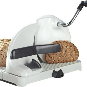 7519500 Bread and martadela cheese Slicer with Hand Crank, Rustproof Stainless Steel, 31 x 20 x 29 cm, Silver