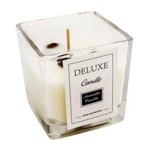 Decorative square candle in a glass container 6cm