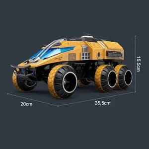 1:12 scale six-wheel space car with full-scale remote control, turret lift, and LED light for all terrains; 6x6 Mars Rover off-road vehicles for boys and girls