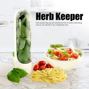 Keeper Container, Transparent Portable Freshness Keeper with Water Reservoir and Protective Shell for Refrigerator Door Storage, Plastic, 9.8 in, 1 Pack
