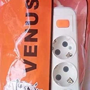 Venus extension Power Strip 3 port  color black& white