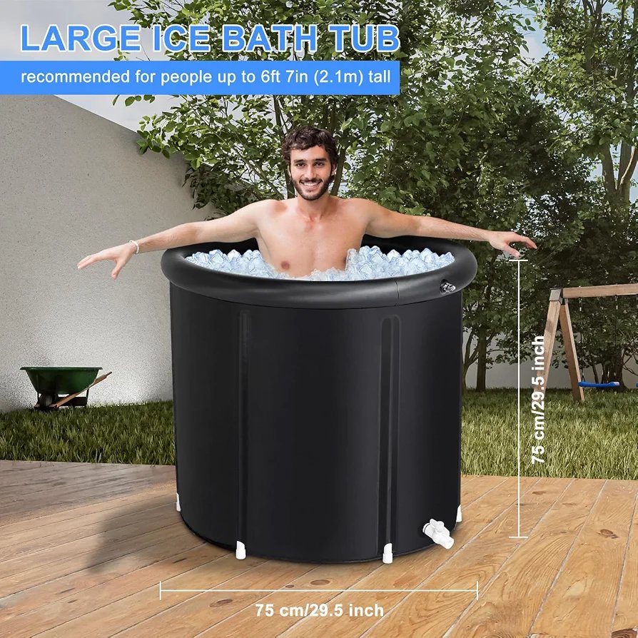 Ice Bath for Athletes, 85 Gallon Capacity, Portable, Multi-Layer, with Cover for Cold Water Recovery and Therapy, Inflatable Ice Barrel for Family Gardens, Indoor and Outdoor Gyms - Image 2