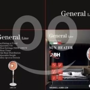 General Line Model Freestanding electric sun  parabolic radiant heater Italian-styled standing unit with an adjustable head tilt and oscillation with remote