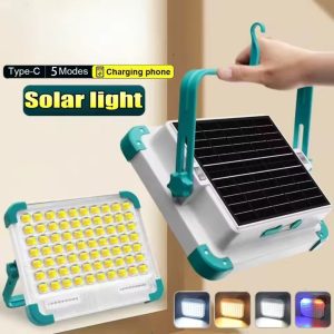 Movable Emergency Solar Work Light – Rechargeable USB Magnetic LED Camping Light with Stand