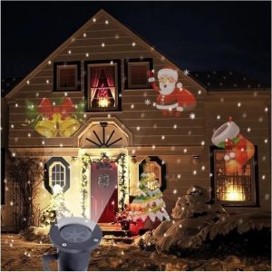Outdoor Projector Lights, 12 Patterns Christmas owflake Birthday Wedding Party Home Xmas Halloween Decor Gift