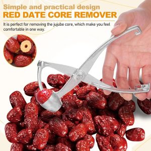 Stainless Steel Cherry and Olive Pitter Pliers for Home Cooks
Single Piece Core Remover, Polished Silver Finish, Extended Shield and Rebound