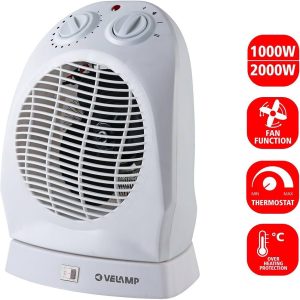Oscillating Fan Heater, White 2000 watt