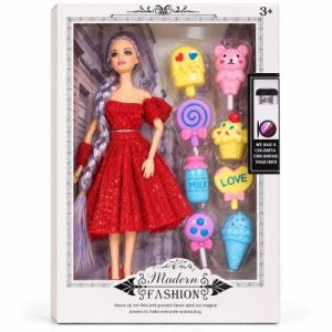 FASHION DOLL SET
RED DRESS DOLL WITH CANDY TOYS