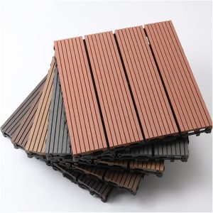 WPC Wood Plastic Tiles Patio Tiles Click Tiles Balcony Tiles 11 Pieces = 1 m² (30 x 30 cm, Natural Mosaic)
 2pc